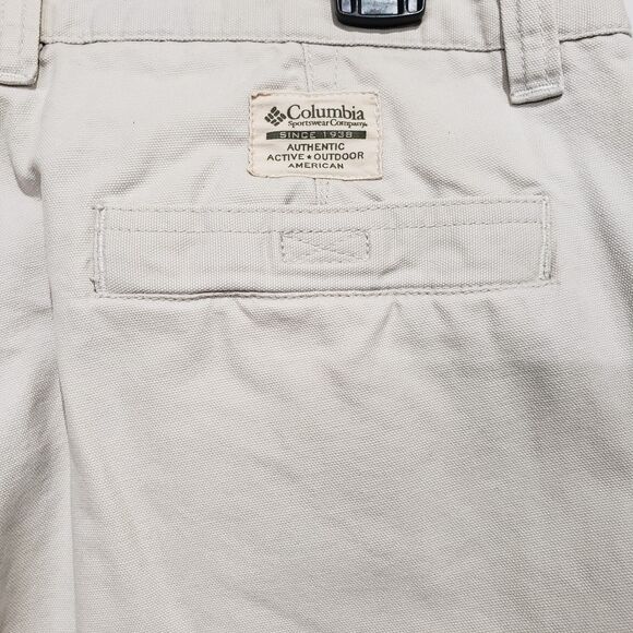 Columbia Outdoor Hiking Pants Women's 12 Long Beige Khaki Straight Leg Pockets - Picture 6 of 14